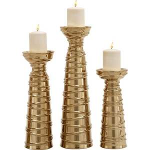 Aluminium Embossed Design Metal <b>Gold</b> Plated <b>Candle</b> Holder Home Decor Best Selling Stylish <b>Candle</b> Holder - Product Image 5