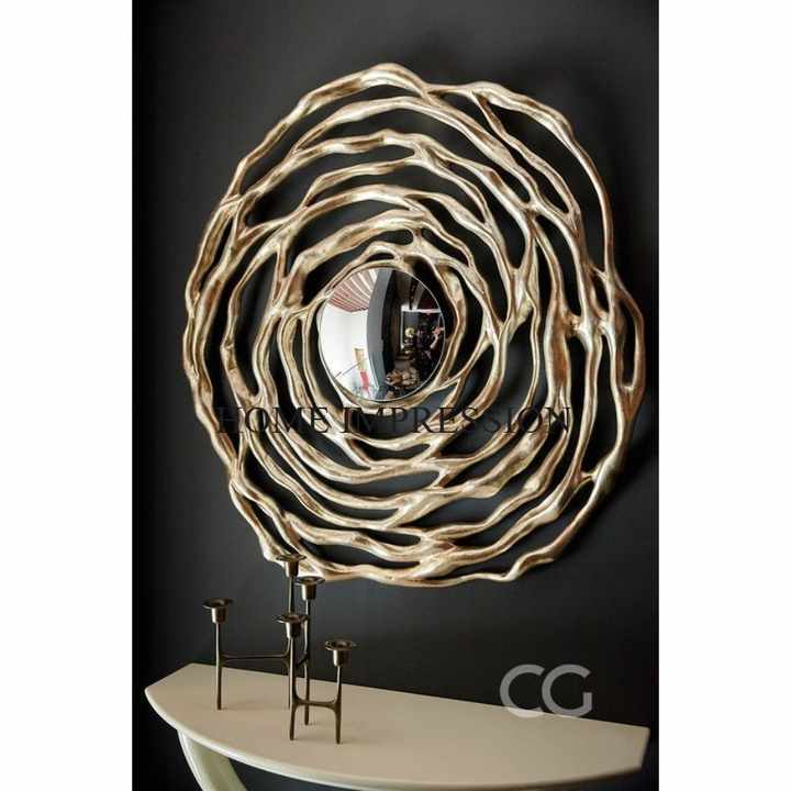 Brass Antique Finished Unique Fancy Designer Heavy Duty Metal Frame Home And Hotel Decorative Wall Mirror In Impressive Price