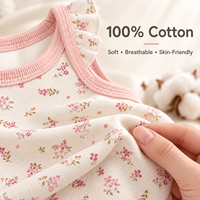 Combinaison bébé 100% coton, lot de 3, sans manches, été, unisexe