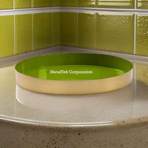 Couverts décoratifs bicolores vert doré Plateau en métal Multipurpose Hotel Restaurant Serving Bathroom Vanity Storage Jewel Tray - Product Image 6