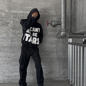 Customized Distress Embroider <b>Hoodie</b> Heavyweight High Quality 450 GSM Hood Winter Loose Fit Distress <b>Hoodie</b> <b>Men's</b> - Product Image 3