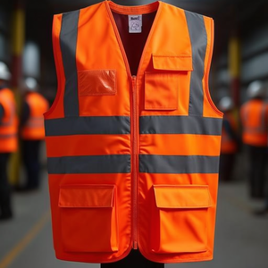 Chaleco de Alta Visibilidad Ewald Naranja, Cumple con las Normas ISO 20471 y 13688, Equipo de Seguridad y Supervivencia SAFESTYLE - Product Image 3