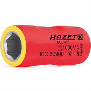 Llave de vaso hexagonal corta de 6 puntas Hazet, métrica, de 3/8'' con perfil de tracción y aislamiento protector de 1000V - Product Image 2