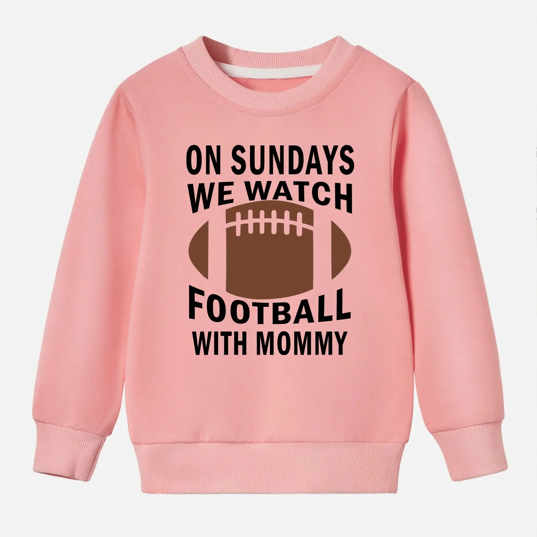 100% Katoenen Fleece Bedrukt Kijken We Voetbal Met Mama Sweatshirt Kids Sweater Kinderen