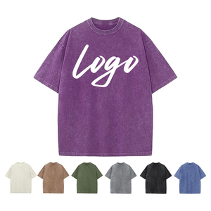 Camiseta personalizada vintage lavada con ácido para hombre, camiseta de talla grande de algodón 100% de gran tamaño Unisex con logotipo estampado para hombre - Product Image 5