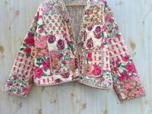 Veste de style kimono matelassée en coton imprimé à la main indienne pour femmes vêtements d'extérieur décontractés toutes saisons - Product Image 4