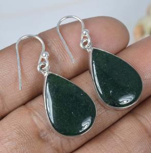 Bloodstone 925 Sterling Silver Gemstone 1 Paire Crochet Boucles D'oreilles Bijoux Faits À La Main Poire Forme Élégant Boucles D'oreilles Cadeau Pour Noël - Product Image 2