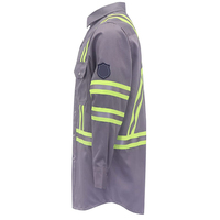 Grosir Nfpa tahan api tukang las Fr pakaian tahan api lengan panjang kancing tahan api Hi Vis kancing kemeja
