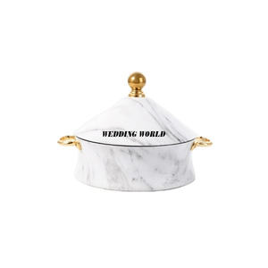 Hotpot en métal de concepteur classique nouveauté casserole de table faite à la main classique élégant fantaisie luxe métal chauffe-plats - Product Image 4