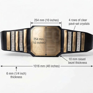 เข็มขัดรางวัลชนะเลิศกีฬามวยปล้ำ KASHI FIGHT GEAR บุหนัง PU เอวสูง ตราสัญลักษณ์ตรงกลางขนาดใหญ่ ปรับขนาดได้ - Product Image 4