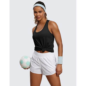 Yoga Women Pima Cotton Racerback Workout Tank Tops Athletic <b>Sleeveless</b> <b>Shirts</b> - Product Image 3