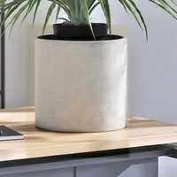 Grand pot en ciment 40x40x40cm rond léger pour décoration de sol intérieur/extérieur