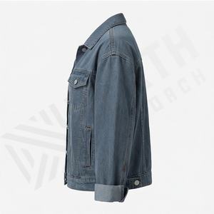 Premium Customized Color Denim Jacket Women Size Long Bike <b>Coat</b> Button Winter Raw Suppliers Washed Technics Fashion Trendy - Product Image 3