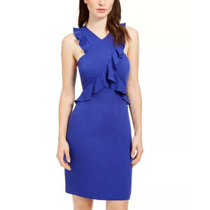 Abito Aderente da Donna Trina Turk Avebury con Volant Incrociati, Colore Viola, Taglia 12 - Product Image 1