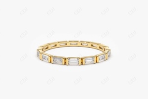 Anillo de Boda de Oro Sólido de 14k con Diamantes Baguette Eternity para Mujer, Anillo de Aniversario, Joyería de Moda Brillante, Diseño Personalizado, 0.64CTW Prong - Product Image 4
