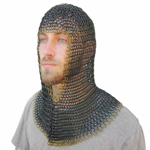 Auténtica Capucha de Malla Metálica Medieval Hecha a Mano en Acero Suave, Armadura de Caballero para Cosplay y Reenactment - Product Image 1