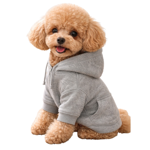 เสื้อฮู้ดดี้สุนัขแบบคลาสสิกน้ำหนักเบา เสื้อกันหนาวขนสัตว์สำหรับสัตว์เลี้ยง เสื้อผ้าลูกสุนัขสำหรับฤดูหนาว เสื้อคลุมสุนัขแบบเรียบง่าย ขายส่งแบบ OEM - Product Image 1