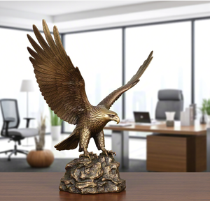 Nuova Scultura d'Angelo in Ottone Personalizzabile con Logo, Statua d'Aquila in Metallo Fuso su Misura, Decorazione Domestica di Lusso Moderna in Oro - Product Image 2