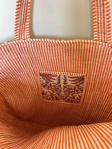 กระเป๋าผ้าคอตตอนทำมือความจุขนาดใหญ่กระเป๋าโท้ททำด้วยมือพิมพ์ลายอย่างมีสไตล์ทนทานเป็นมิตรกับสิ่งแวดล้อมสำหรับการช้อปปิ้งสำนักงานและการเดินทางที่ต้องการ - Product Image 3