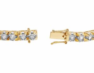 Bracelet élégant en or 10 carats avec diamants cultivés en laboratoire et design tennis à double rangée, parfait pour les fêtes et les cadeaux - Product Image 4