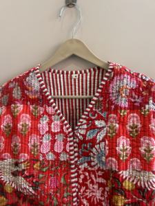 Veste matelassée en coton imprimé patchwork floral ethnique bohème respirante toute saison pour femmes - Product Image 4