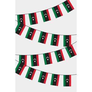 Party <b>Banners</b> Libya Rectangular Flag Bunting - Product Image 1