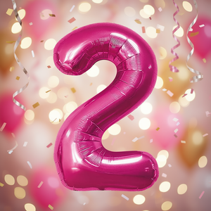 Palloncini Numero Fucsia N2 100cm, Confezione da 12 Pezzi per Feste - Product Image 3