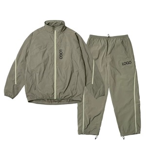 Zip up Sports Nylon Tracksuits <b>for</b> <b>Men</b> High Quality Unisex Nylon <b>Jacket</b> <b>Track</b> Pants Set With Adjustable Zipper Leg - Product Image 1