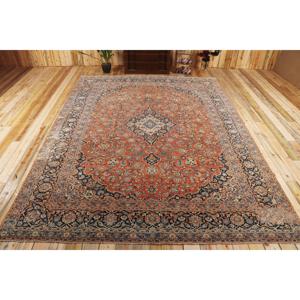Turkish <b>9</b>,4x12,5 ft Oversize Rug, Vintage Rug, Orange Solid Rug - Product Image 1