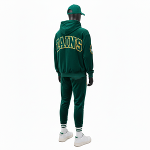 Ensemble de survêtement en molleton épais pour homme, 320 GSM, coton doux et polyester, vert foncé, sweat à capuche et jogging, logo personnalisé, taille plus - Product Image 5
