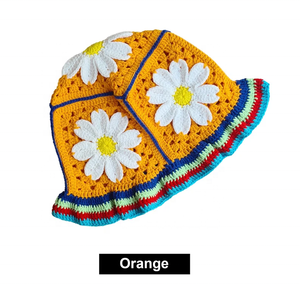 Sombrero de Pescador Verde Tejido con Flores de Margarita para Adultos, Accesorio Casual de Ganchillo para Mujer, Ideal para Viajes, Ciclismo, Festivales y Playa - Product Image 4