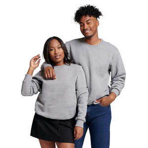 Tissu polaire gris pour l'extérieur Saison d'hiver Plain Full Sleeves Mens Round Neck Sweatshirts - Product Image 1