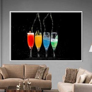 ของตกแต่งผ้าใบพิมพ์ลายสมัยใหม่: งานศิลปะสีสันสดใสสำหรับบ้านและห้องครัว,1P:กรอบสีขาว - Product Image 1