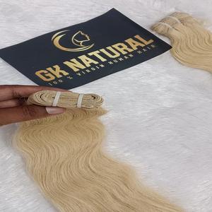 Extensión de cabello indio Rubio 613 de primera calidad, cabello teñido sin piojos y sin químicos - Product Image 4