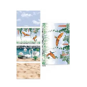 Made In India birds printed Digital Surface Glossy Bathroom Wall Tiles 300X450 mm Usage For Bathroom Wall Decorative