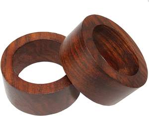 Anillo para Servilletas de Madera con Borde Acampanado, Diseño Artesanal en Madera Natural para una Presentación de Mesa de Comedor Moderna y Rústica - Product Image 5