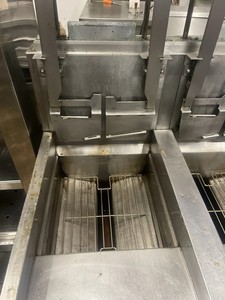 Freidora a gas FryMaster con elevación automática, dos compartimentos, equipo para restaurantes, filtración - Product Image 4