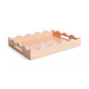 Curvaceous Wave Trendy Laque Plateau De Service Ajout Utile Plateaux Décoratifs Dans La Cuisine Table À Manger Décor À La Main Au Vietnam - Product Image 1