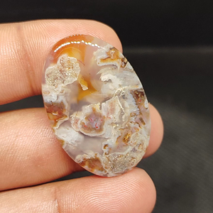 Cabochon en agate turque brun naturel pour la fabrication de bijoux (pendentifs, bagues, colliers) |   Pierres d'agate polies en gros - Product Image 2