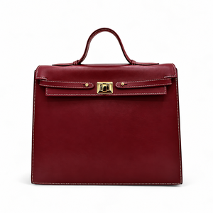 Luxury Full Grain Leather Top Handle Satchel <b>Handbag</b> with Turn Lock Single Strap OEM ODM - Product Image 4