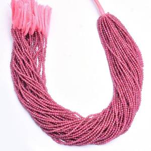 Cuentas de piedras preciosas redondas microfacetadas de turmalina Rosa natural, cuentas de turmalina sueltas de 3mm para joyería a precio de fábrica al por mayor - Product Image 4