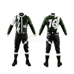 Kit d'usine en gros conception personnalisée uniformes de baseball pour adultes 100% polyester sublimation vêtements de sport ensembles respirants marque OEM - Product Image 1