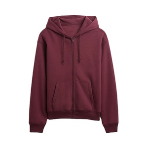 Sweat à capuche zippé pour hommes avec logo personnalisé Sweat-shirt uni en polaire à fermeture éclair couleur unie OEM ODM Sweat à capuche en molleton de coton pour hommes - Product Image 1