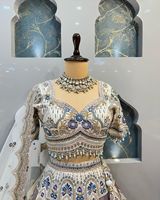 Lehenga Choli pour femme, vêtement indien et pakistanais, le plus vendu, avec paillettes, broderies découpées, Cancan et tissu Patta, en dentelle