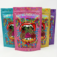 Pochette en plastique laminé PE Mylar recyclable personnalisée avec fermeture éclair embossée pour bonbons, chewing-gum, logo personnalisé