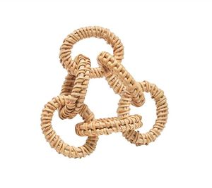 Vente en gros pas cher Anneau de serviette en rotin avec strass boucle de serviette pour décor de serviette de mariage - Product Image 4