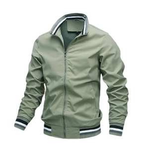 Chaqueta informal de lona OEM para hombre para primavera y otoño chaqueta cruzada con cuello levantado para hombre - Product Image 4
