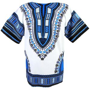 Camisa Dashiki Unisex Blanca de Algodón con Estampado Africano Tradicional CRAFTSHUB, Transpirable, para Venta al Por Mayor - Product Image 1