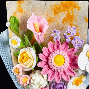 ดอกไม้ถักโครเชต์แฮนด์เมดดอกไม้ประดิษฐ์เป็นของขวัญให้เพื่อนสมบูรณ์แบบสำหรับตกแต่งบ้านผลิตในเวียดนาม - Product Image 6