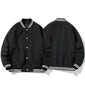 Veste universitaire personnalisée de haute qualité en laine à manches en cuir patchs en chenille avec style baseball - Product Image 6